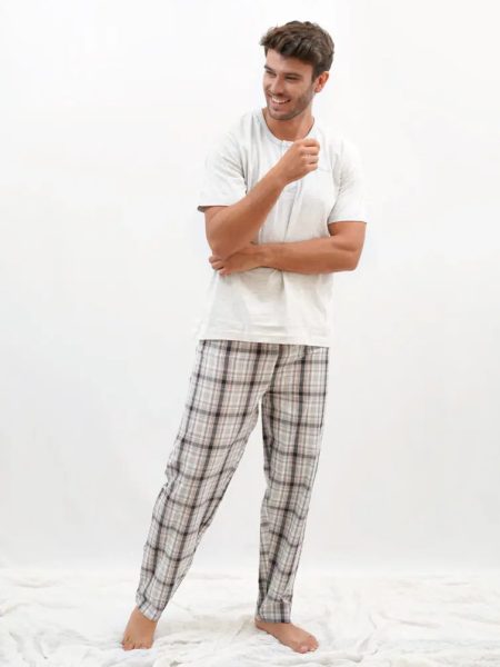 Pijama para hombre pantalón largo y cuadros